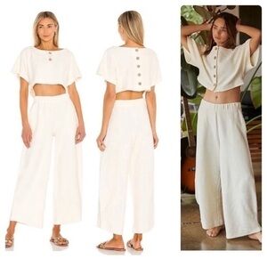 NWT Free People x Revolve Changing Tides crop top and pants 2 piece set